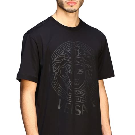 versace t shirt schwarz mit half medusa